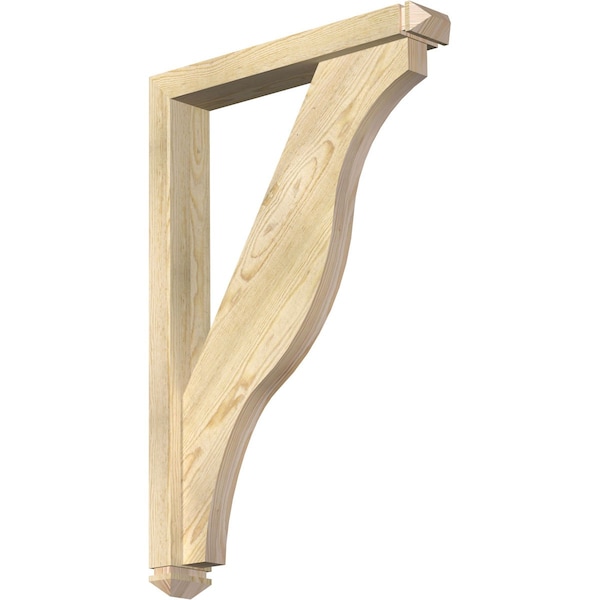 Ekena Millwork Funston Arts and Crafts Rough Sawn Bracket w/ Offset Brace, Douglas Fir, 4"W x 24"D x 36"H BKT0402X24X36FST03RDF - main